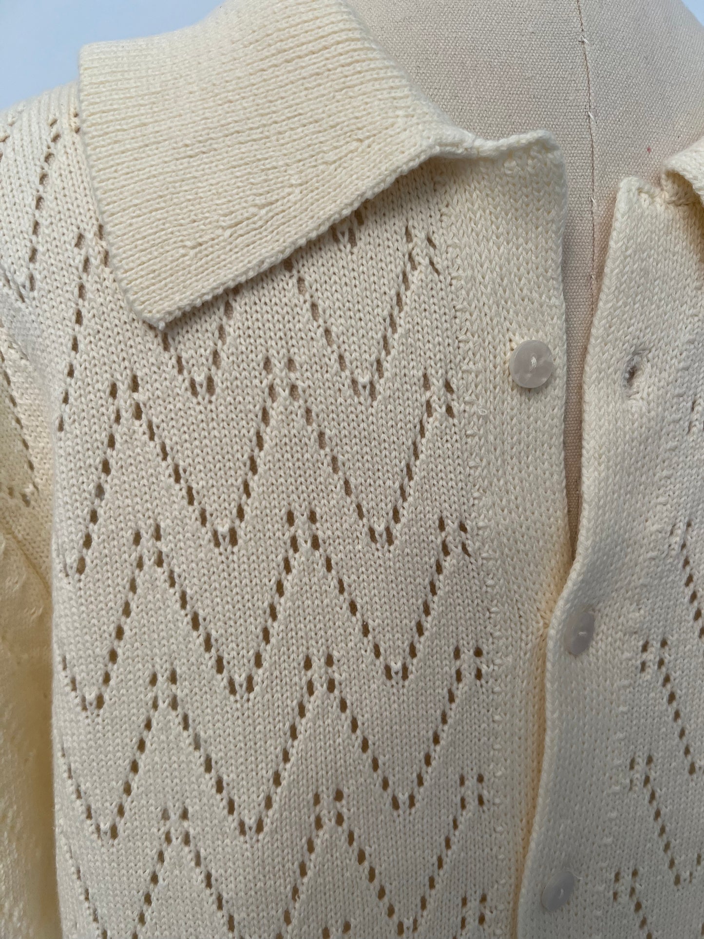 mens crochet button down cardigan