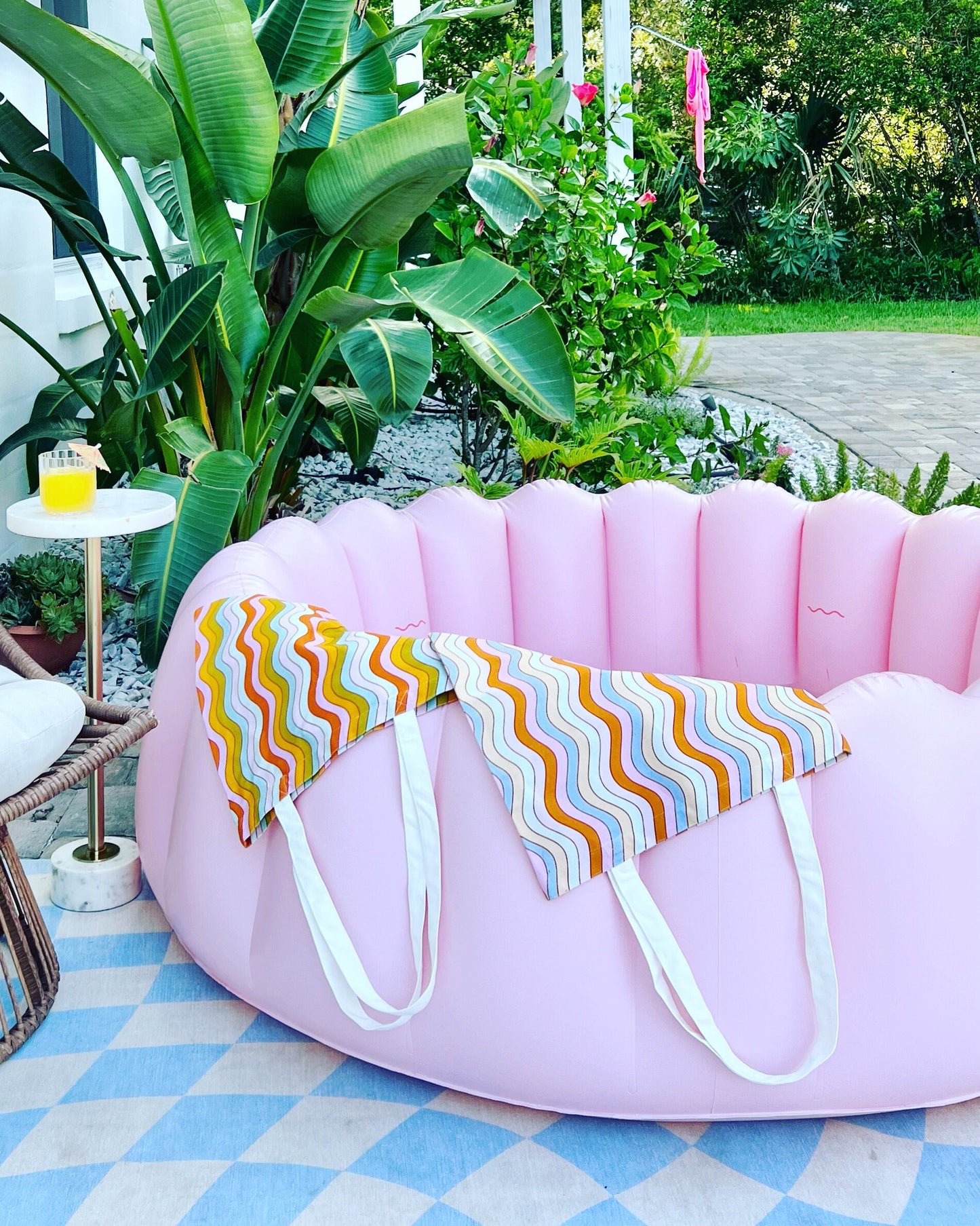 wavy pastel tote bag