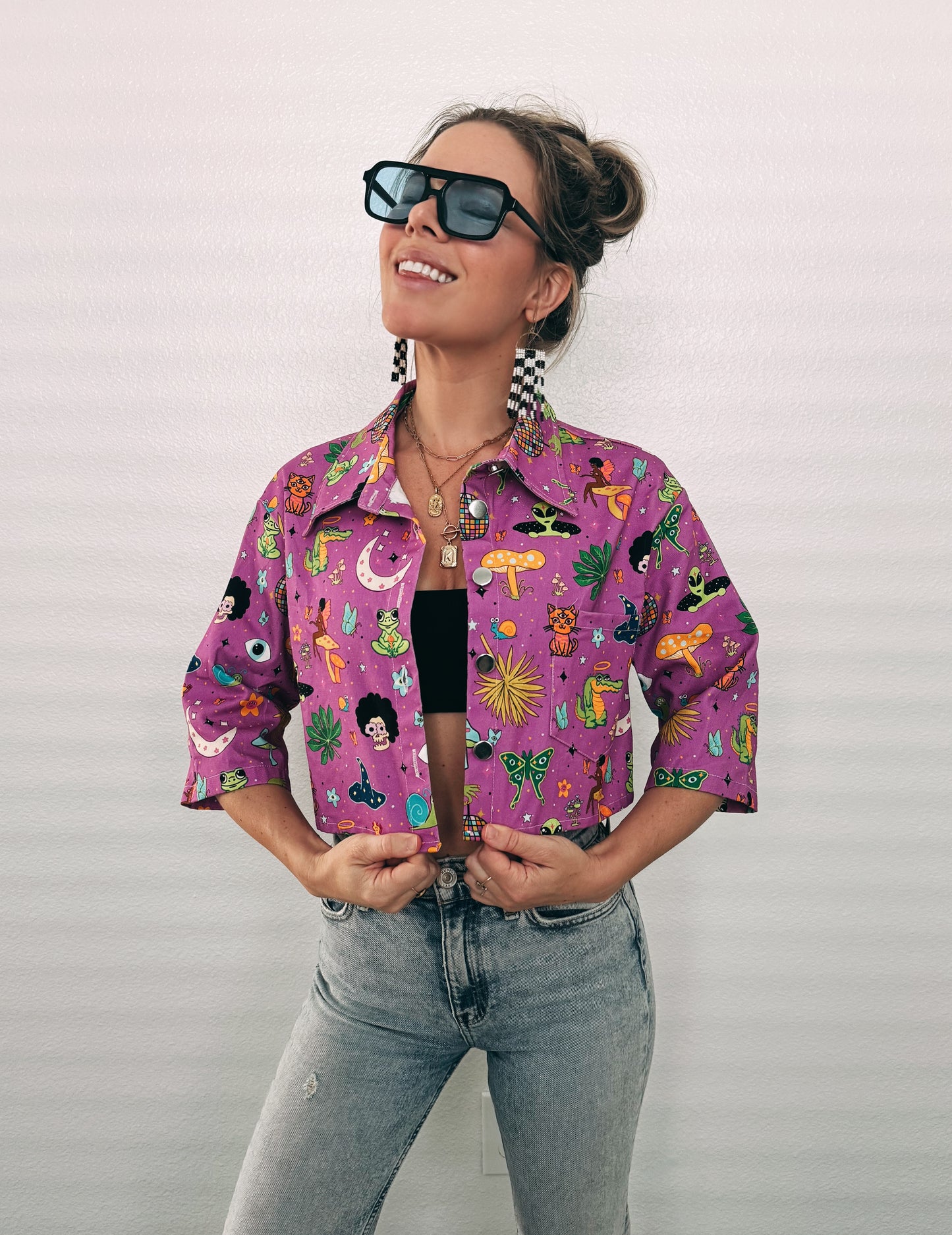 Hulaween denim festival jacket