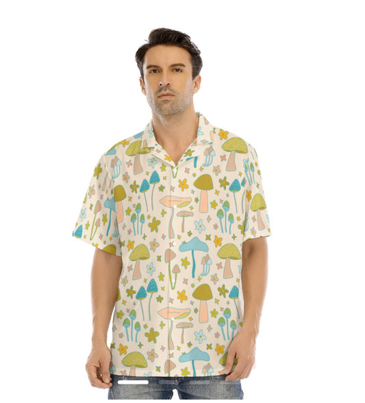 Retro mushroom daisy Hawaiian unisex shirt