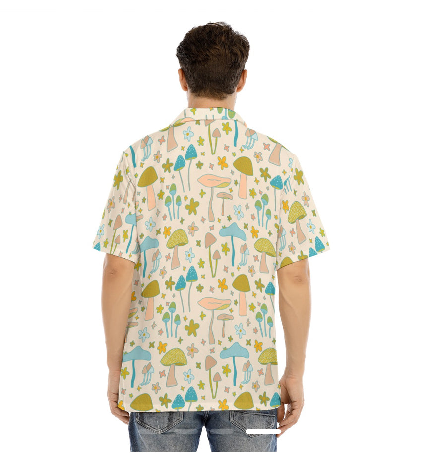 Retro mushroom daisy Hawaiian unisex shirt