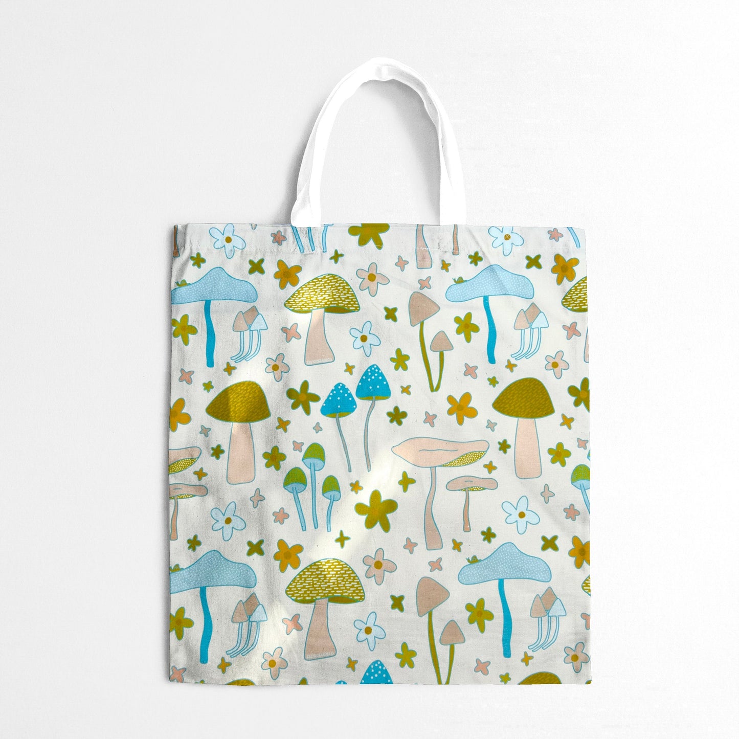 mushroom daisy canvas bag