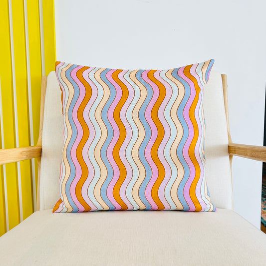 wavy pastel pillow cover