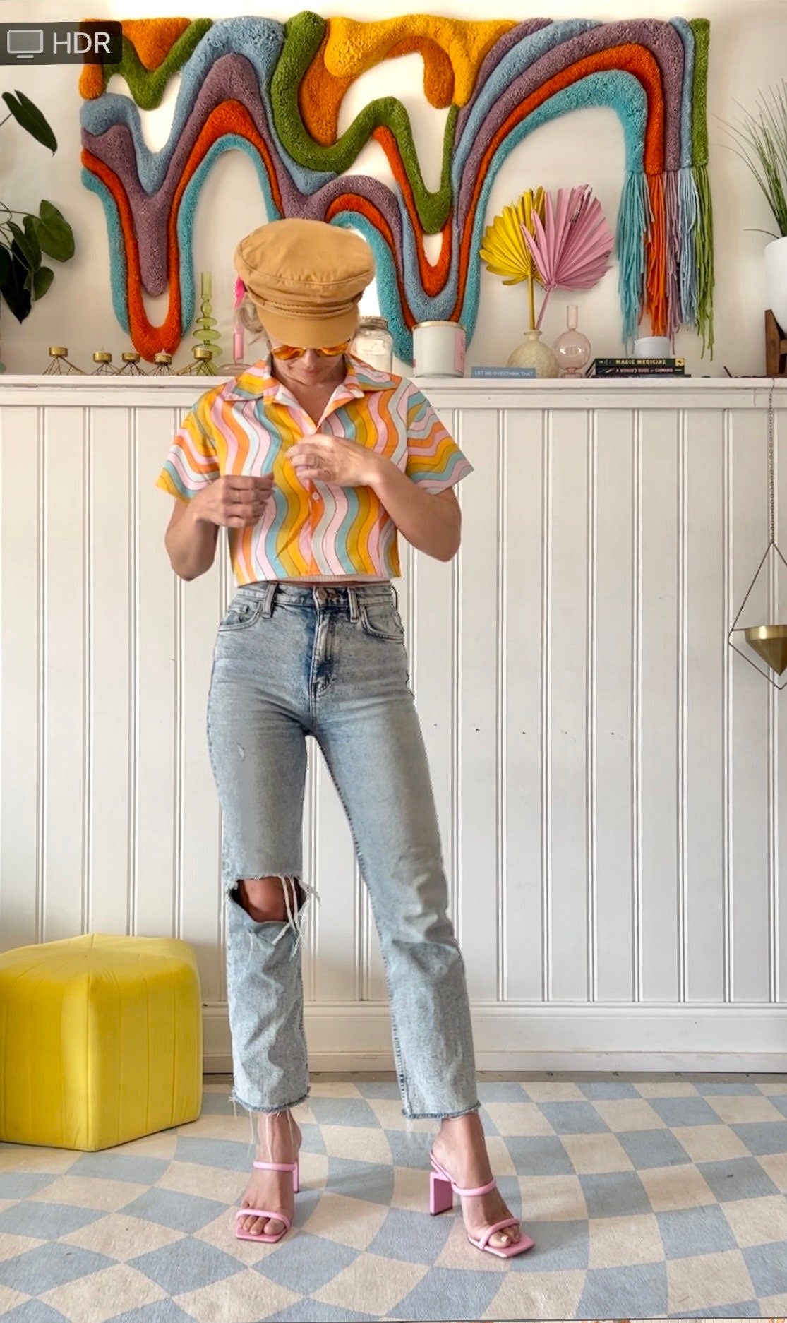 wavy rainbow crop top