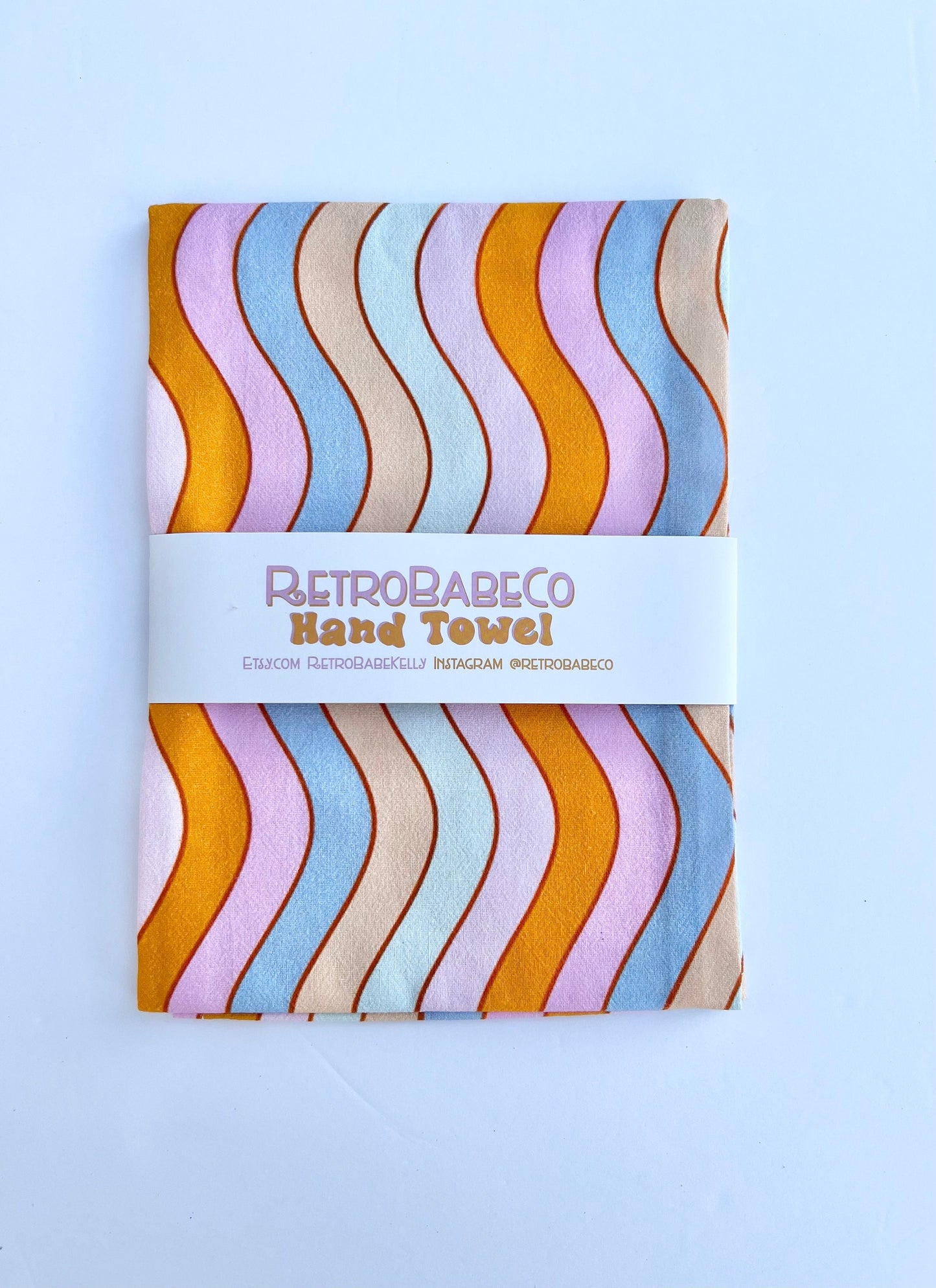 wavy pastel hand towel