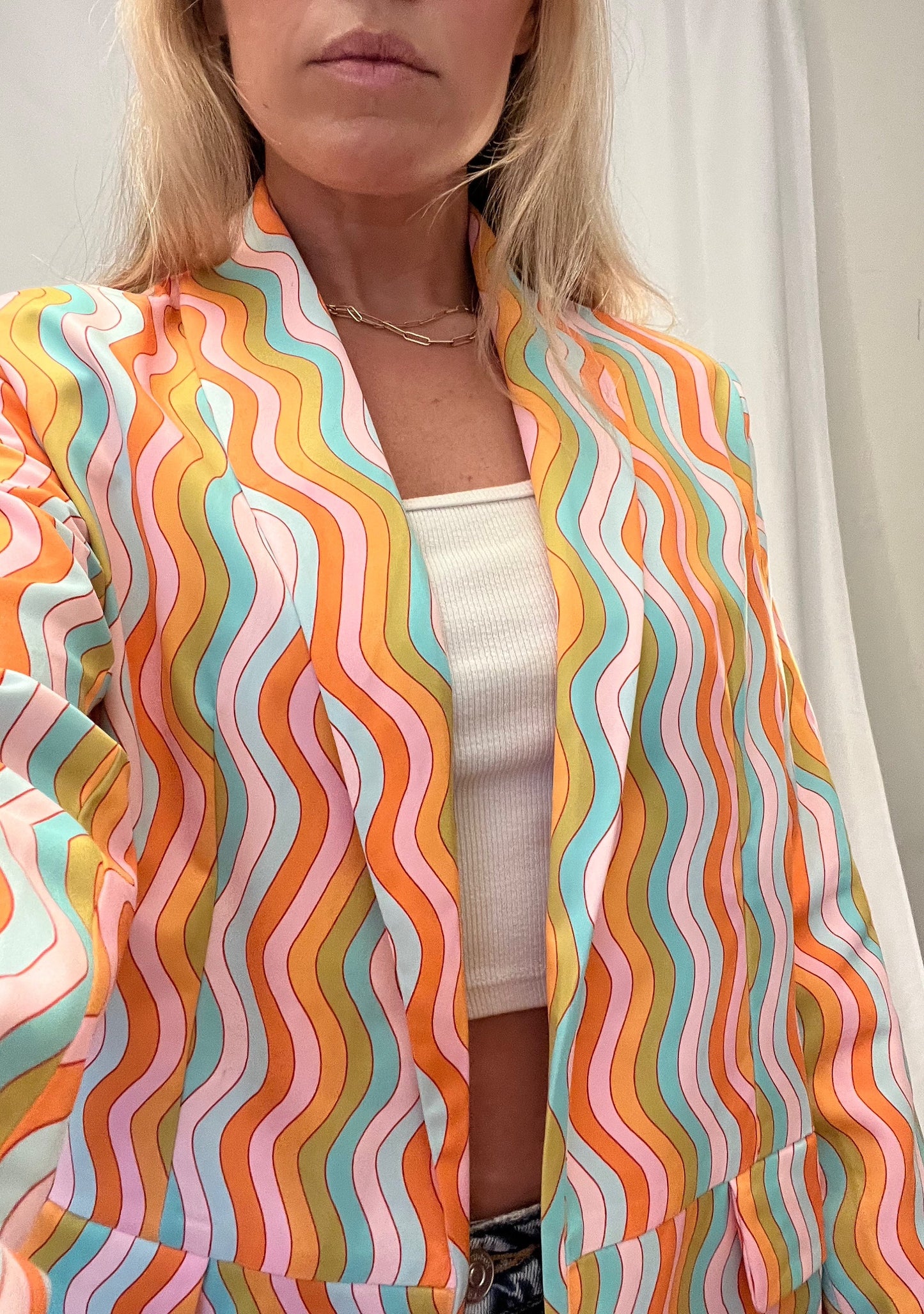 wavy rainbow blazer