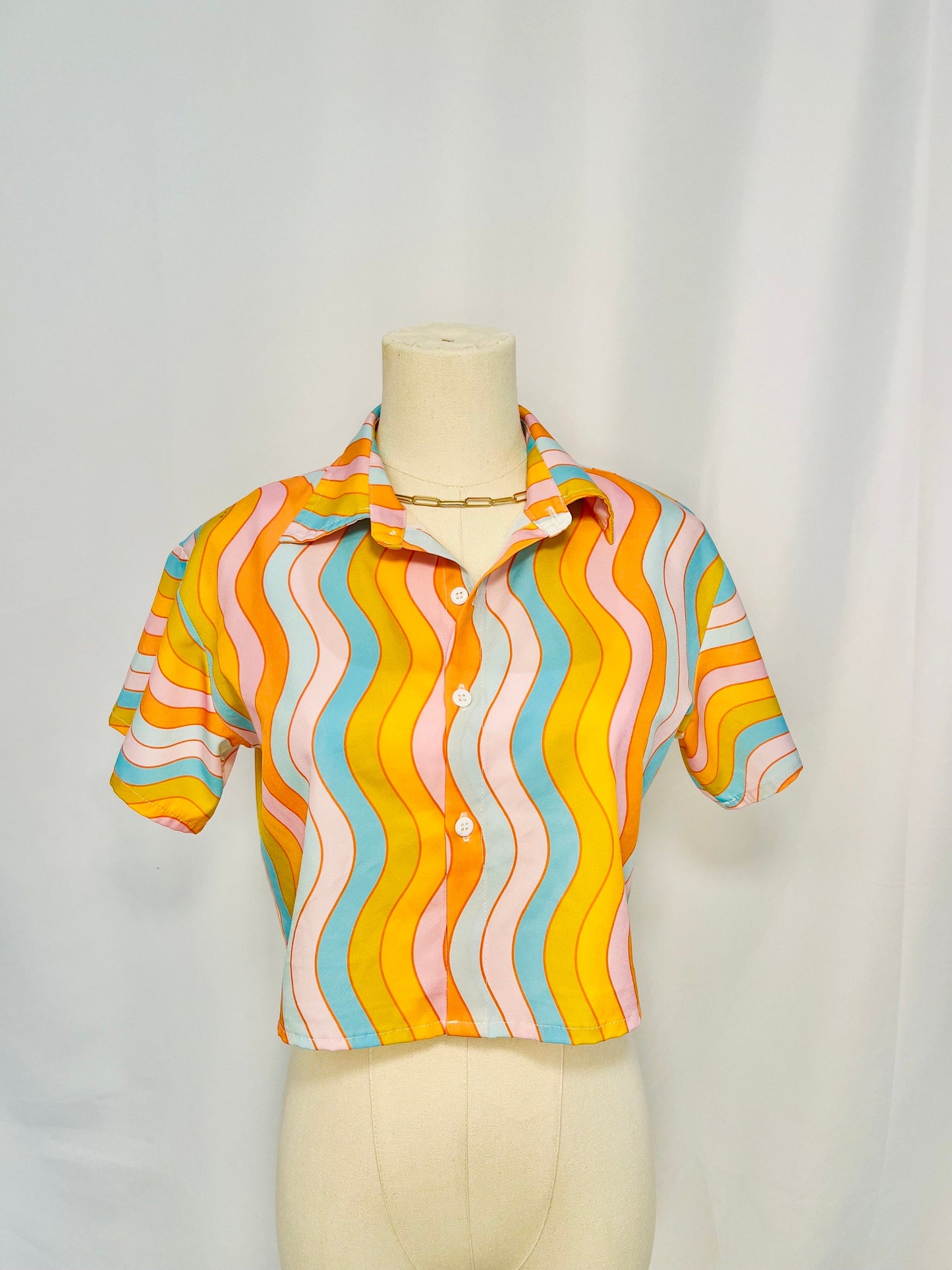 wavy rainbow crop top